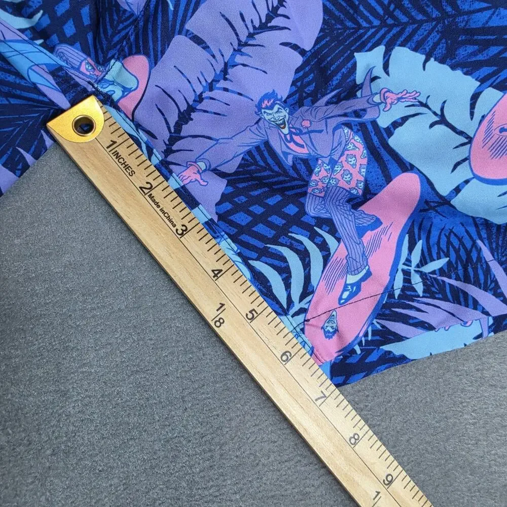 Batman Swim Trunks Mens XL Blue Joker Surfing Tropical Mesh Lined NWT